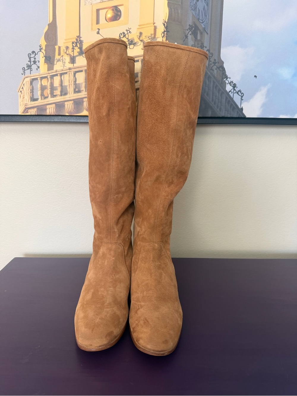 Pedro Garcia Size 36 Tall Suede boots Gintare-01 Biscuit Bessie Suede Cowgirl